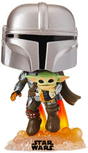 Load image into Gallery viewer, Funko Pop! Star Wars: The Mandalorian - Mandalorian Flying with The Child Grey