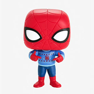Funko Pop Marvel: Holiday - Spider-Man with Ugly Sweater Collectible Figure, Multicolor