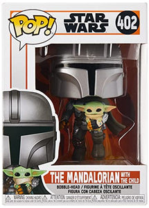 Funko Pop! Star Wars: The Mandalorian - Mandalorian Flying with The Child Grey