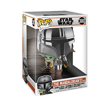 Load image into Gallery viewer, Pop! Star Wars: The Mandalorian - 10 Inch Chrome Mandalorian with The Child Vinyl Action Figure