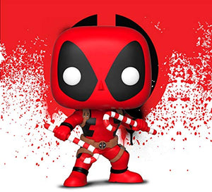 Funko Pop Marvel: Holiday - Deadpool with Candy Canes Collectible Figure, Multicolor